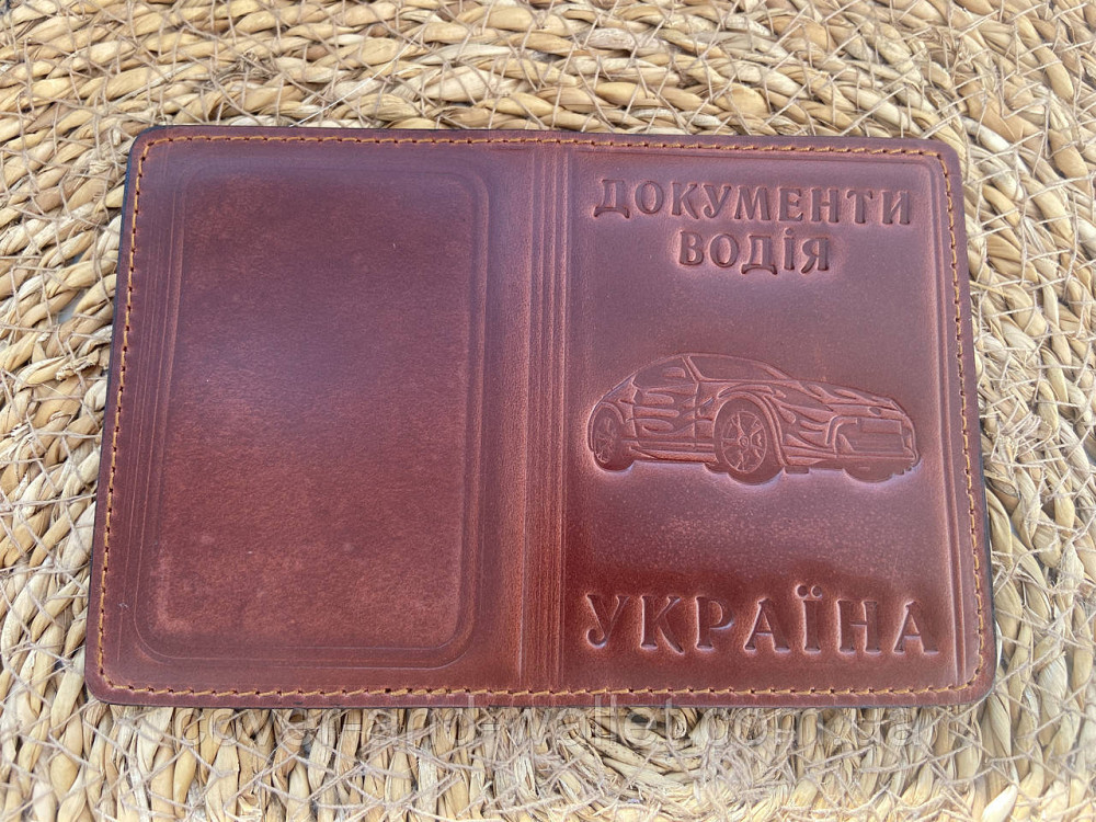 Обкладинка для водійських прав та техпаспорту з натуральної шкіри з файлами PS Leather Київ - фото 7