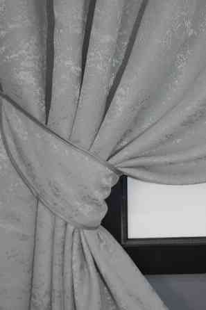 Комплект коротких штор VR-Textil Льон мармур Pavliani № 1179ш Сірий 130х170 см 2 шт (35-0067) Київ