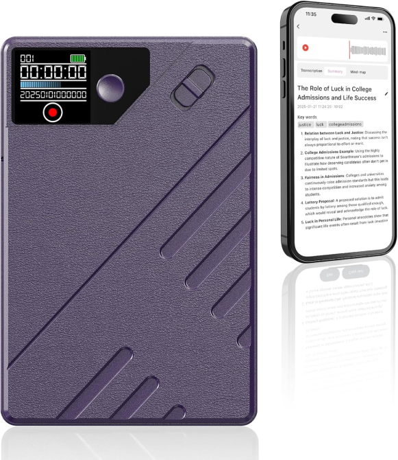 AI Диктофон E EAZEYAI 64GB — Транскрипція 112 мов, Розумне резюме (ChatGPT), Синхронний переклад, Шумозаглушення, USB-C Київ - фото 3