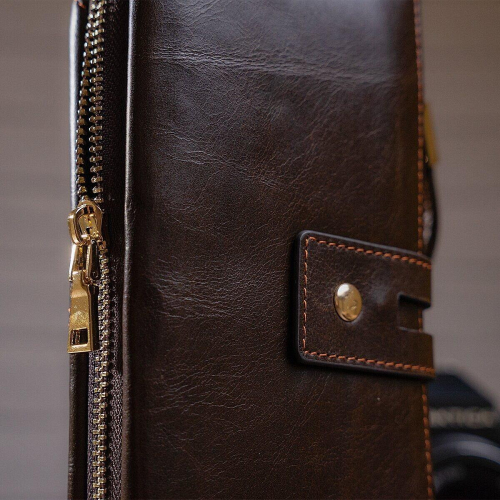 Мужской клатч в гладкой коже 20236 Vintage Коричневый Киев - изображение 10