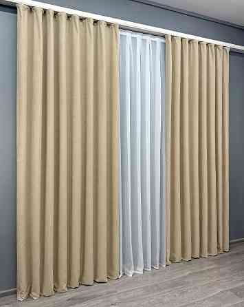 Комплект готовых штор VR-Textil Микровелюр SPARTA № 1192ш Бежевый 200х290 см 2 шт (32-312) Киев