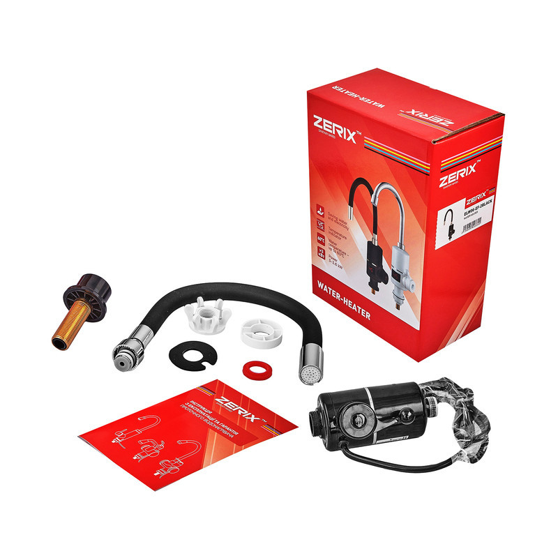 Водонагреватель 3,3 kW проточный, рефлекторный излив, на мойку ZERIX ELW06-F-2BLACK (ELW06-F-B BLACK) (цвет черный) (ZX5032) Киев - изображение 3