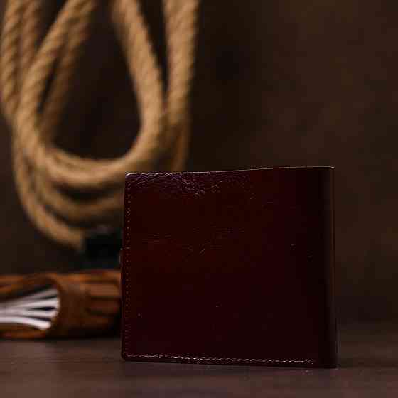 Женское глянцевое кожаное портмоне Shvigel 16463 Вышневый Киев