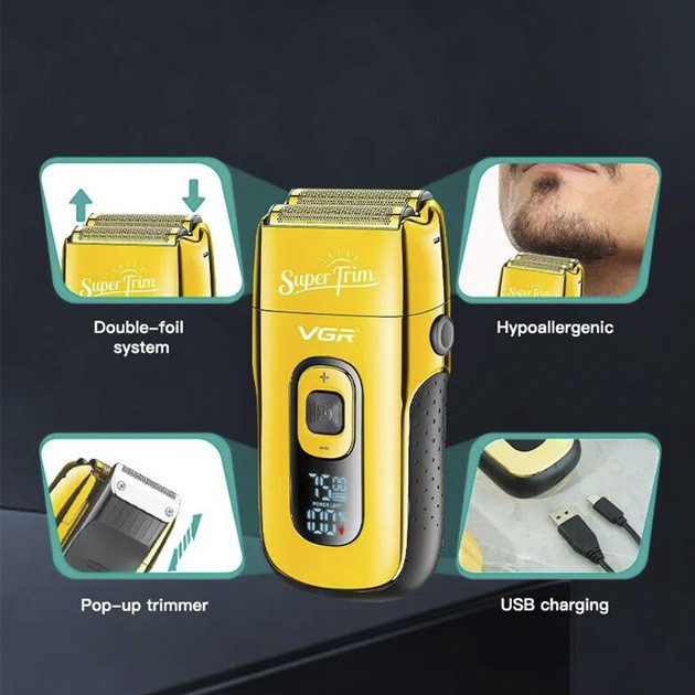 Хороші електричні бритви для гоління VGR, Електробритви для чоловіків SHAVER, Портативна бритва BF-92 Львів - фото 8