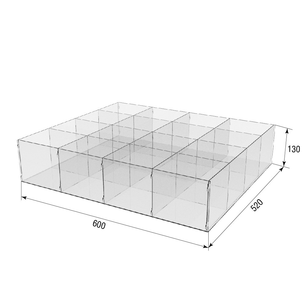 Коробка акриловая EKOSTAR 600х520х130 16 ячеек Киев - изображение 3