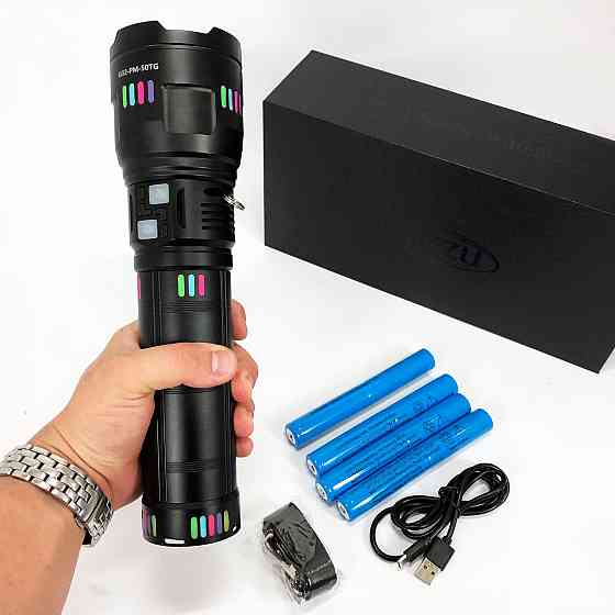 Ручной фонарик cob G02-PM60-TG, Ручной светильник с мощным лучом Фонарь металлический XI-15 Львов