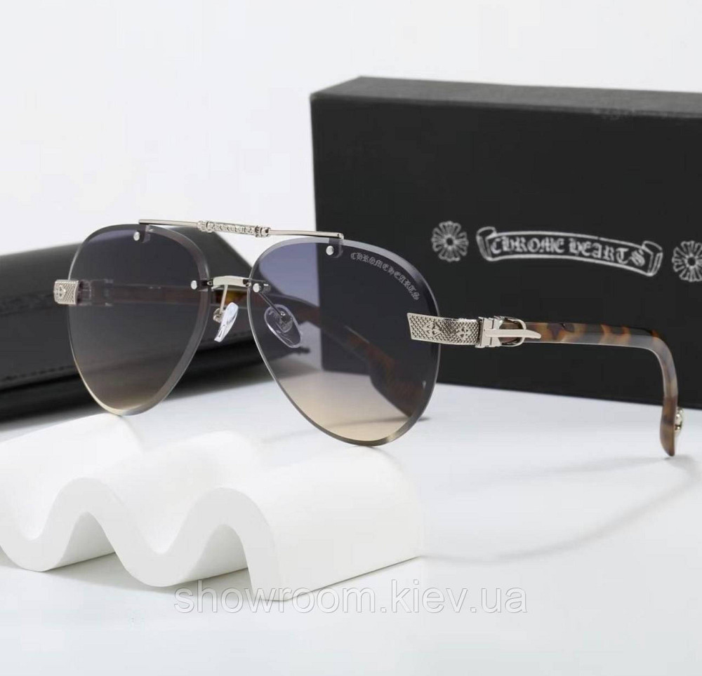 Очки стильные солнцезащитные Chrome Hearts безоправные (7847) градиент Киев - изображение 1