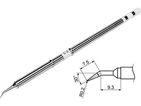 Наконечник для точкової пайки з вклад грілкою YATO заг. l= 155мм, наконеч 7,5+9,3х0,2 мм, тип T12-JL Одеса
