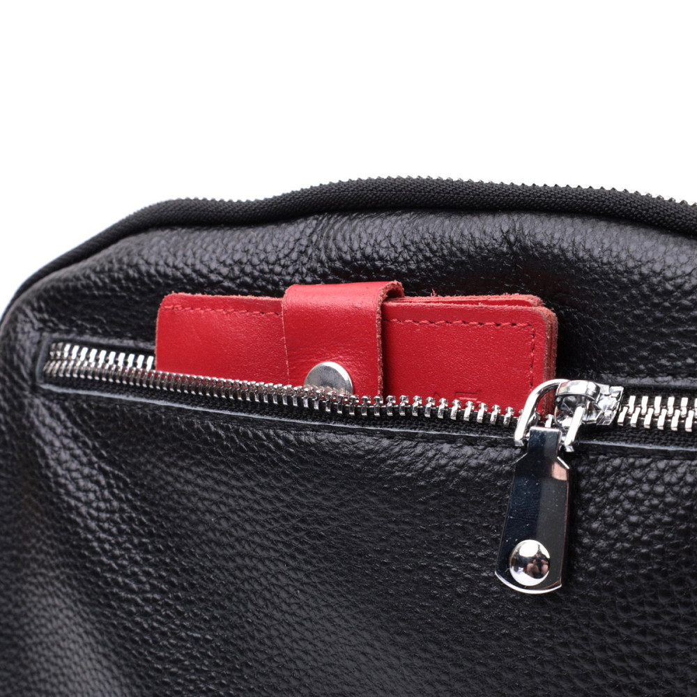 Сумка на два отделения из натуральной кожи Vintage 22592 Черная Киев - изображение 10