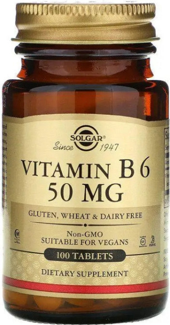 Вітамін В6 Solgar Vitamin B6 50 мг 100 таб Київ - фото 1
