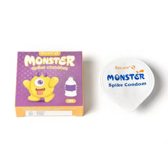 Насадка на член Recare Yellow Monster Spike Condom (презерватив с рядами пупырышков и шипов) Львов