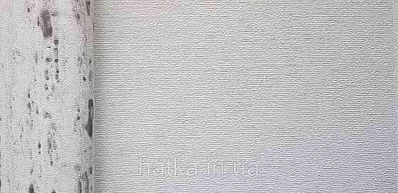 Шпалери вінілові на флізеліні Marburg Travertino 1.06х10 однотонні дрібна горизонтальна смужка білі Київ