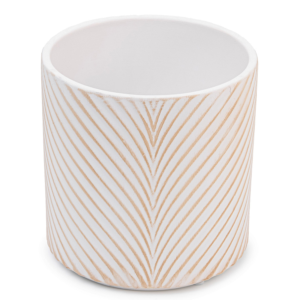 elemi Кашпо для квітів керамічне elemi "Листок" (білий + бежевий) 13" круглий 1,3 л Коломыя - изображение 8