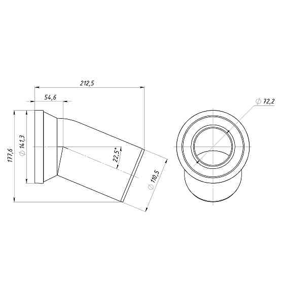 Коліно OPTIMUM для унітазу 22,5 ° D110 пластик OPTI 21410/222 Киев