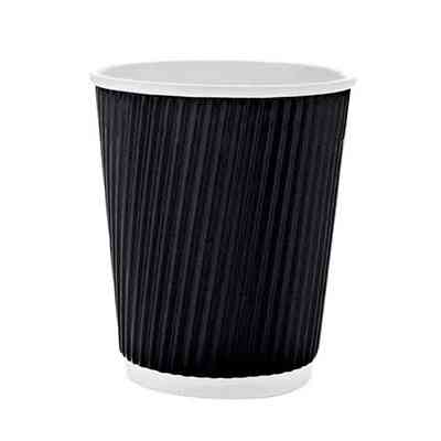 Стакани одноразові Romus Ripple гофровані Чорні 250 мл 30 шт. (250031) Вінниця