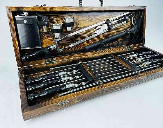 Подарунковий набір шампурів у дерев'яному кейсі BLACK MAX HAPPY DAYS Тернопіль