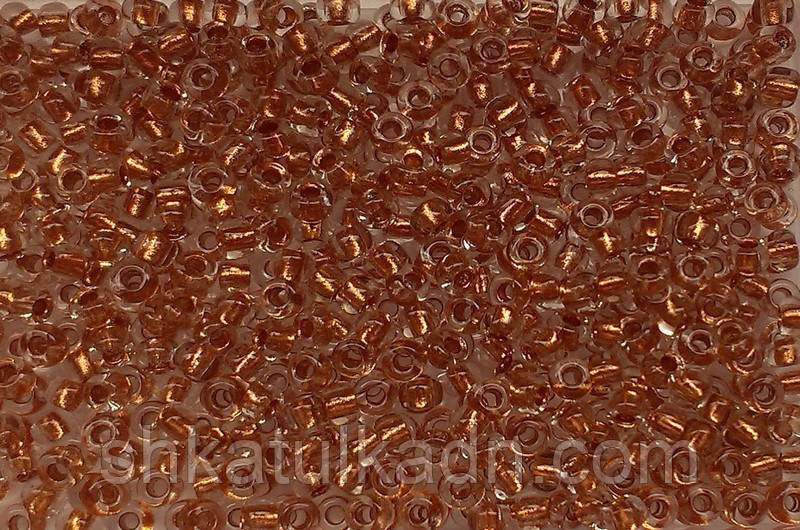 Бисер №68105, №10, Preciosa (Чехия), с медным прокрасом, прозрачный Днепр - изображение 1