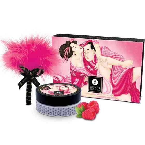 Смачна пудра для оральних пестощів Shunga Body Powder Raspberry feeling, 75 г, аромат малини Sex Aura Київ