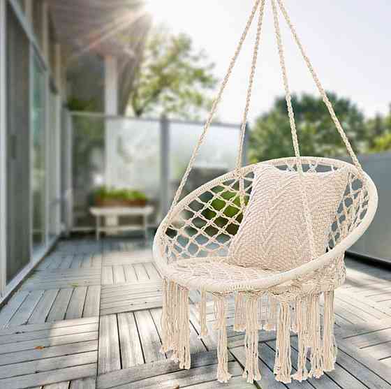 Гойдалки підвісні гніздо лелеки для дачі та саду Гніздо Лелеки Бежевий Київ