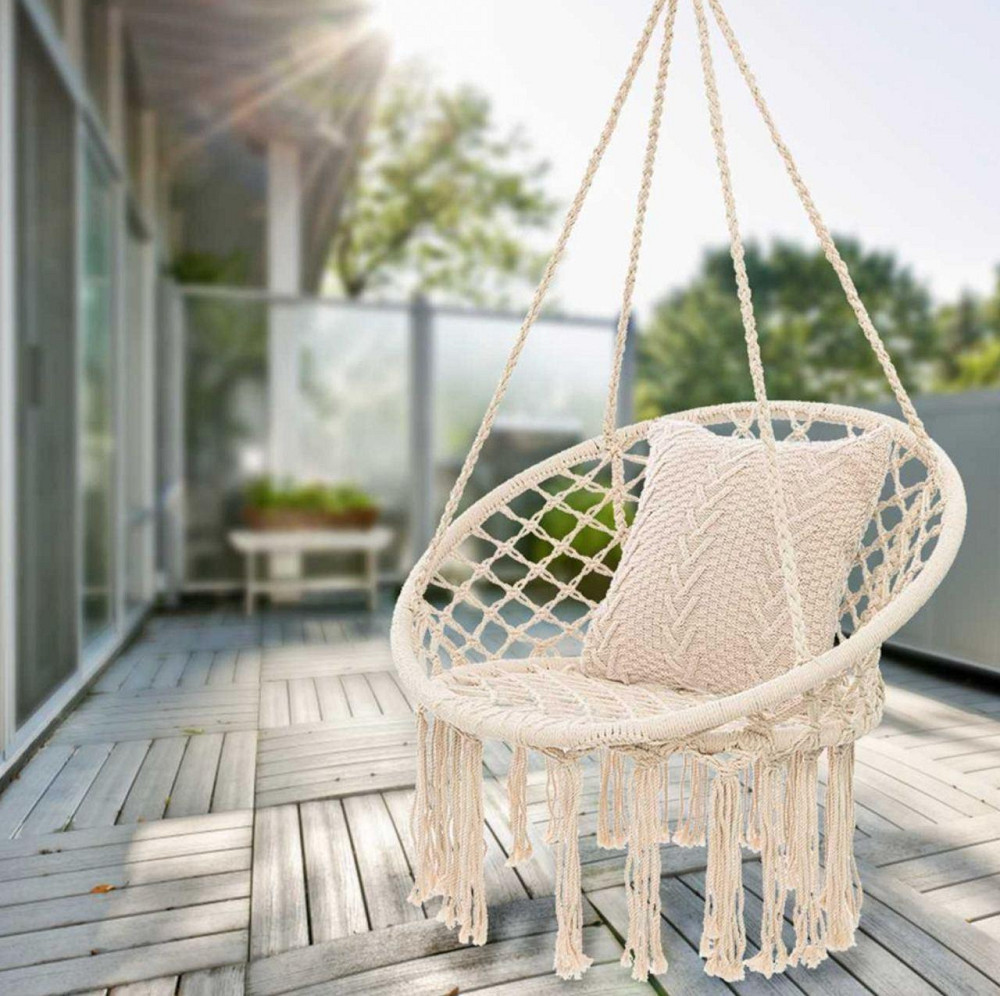 Гойдалки підвісні гніздо лелеки для дачі та саду Гніздо Лелеки Бежевий Київ - фото 4