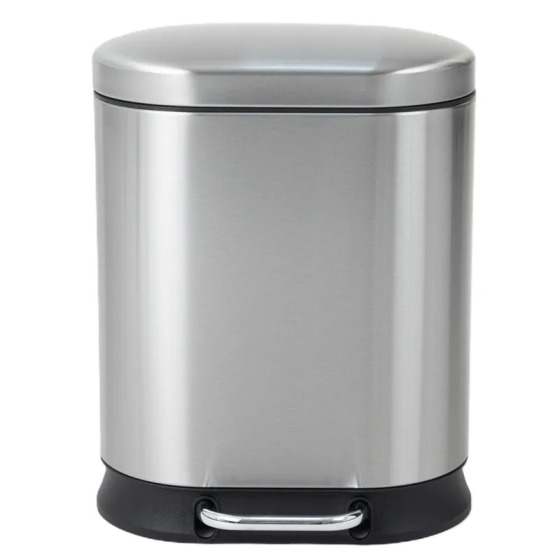 Овальное мусорное ведро Mixxus Premium Strong-TC0105 с плавным закрытием, 5 л, цвет нержавеющая сталь (MI7080) Харьков