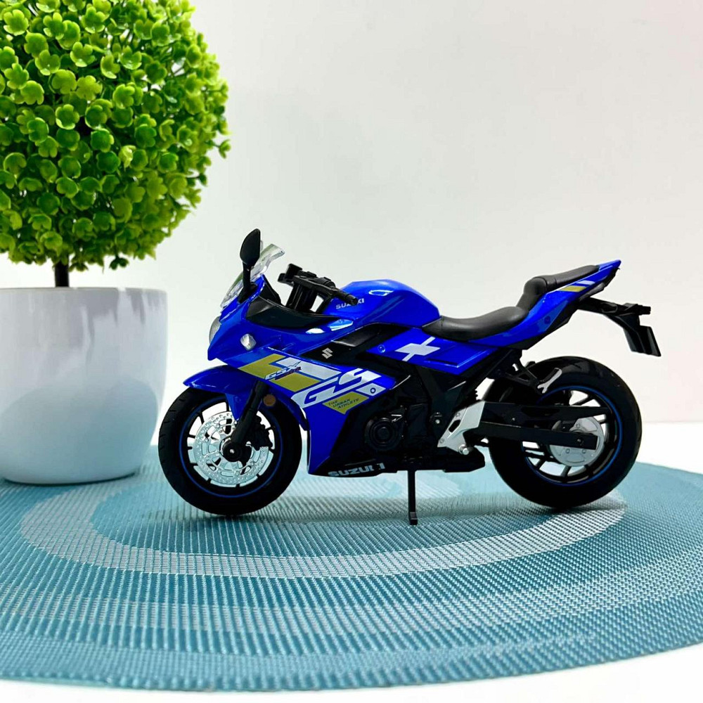 Мотоцикл металопластиковий звуки підсвічування гумові шини рухомі елементи 1:12 Синій (BG 69-325) Чернігів - фото 4