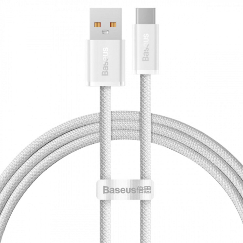 Кабель Baseus Dynamic Series Fast Charging Data Cable USB to Type-C 100W 1m White Київ - фото 1