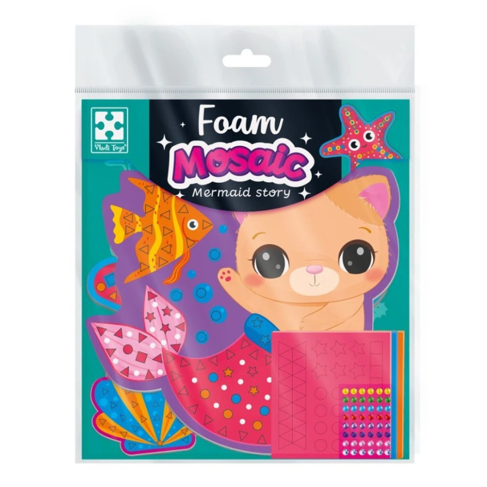 Набір для творчості "Історія русалоньки" VT4511-21 з м'якою мозаїкою та стразами Вінниця - фото 1