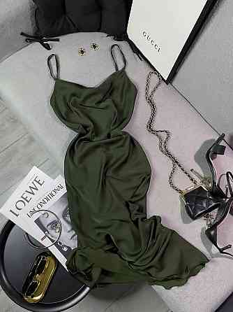 Жіноче романтичне елегантне плаття шовк Хакі, 42/44 Одеса