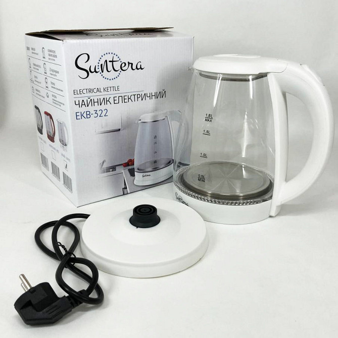 Стеклянный электрочайник с led подсветкой, Современный электрочайник для дома Премиум QA-50 Львов - изображение 4