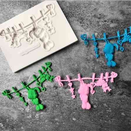 Молд силиконовый Заяц маленький 75 на 54 мм серый Киев