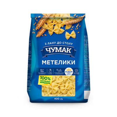 Макарони Чумак Метелики 400 г (4820156762395) Вінниця - фото 1
