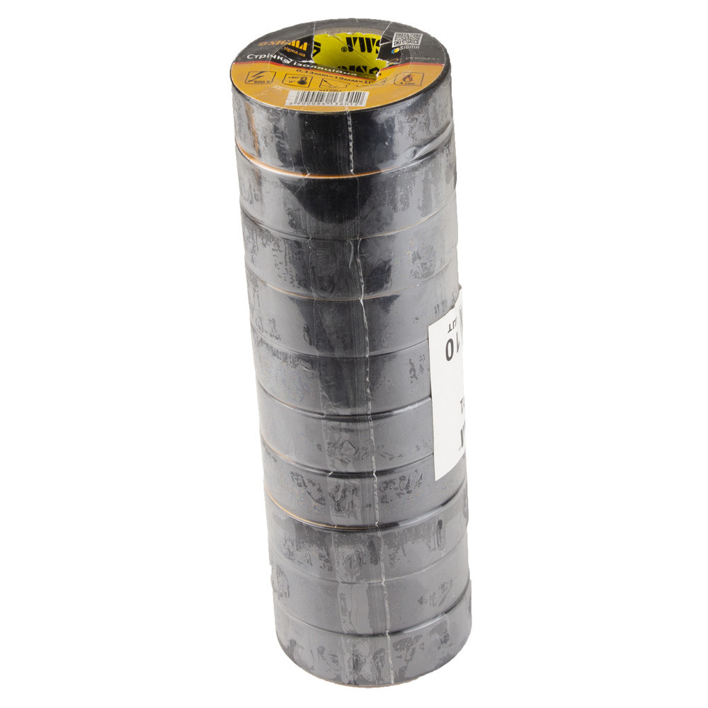 Стрічка ізоляційна ПВХ (чорна) 0.13мм×19мм×10м SIGMA (8413601) Рівне - фото 2