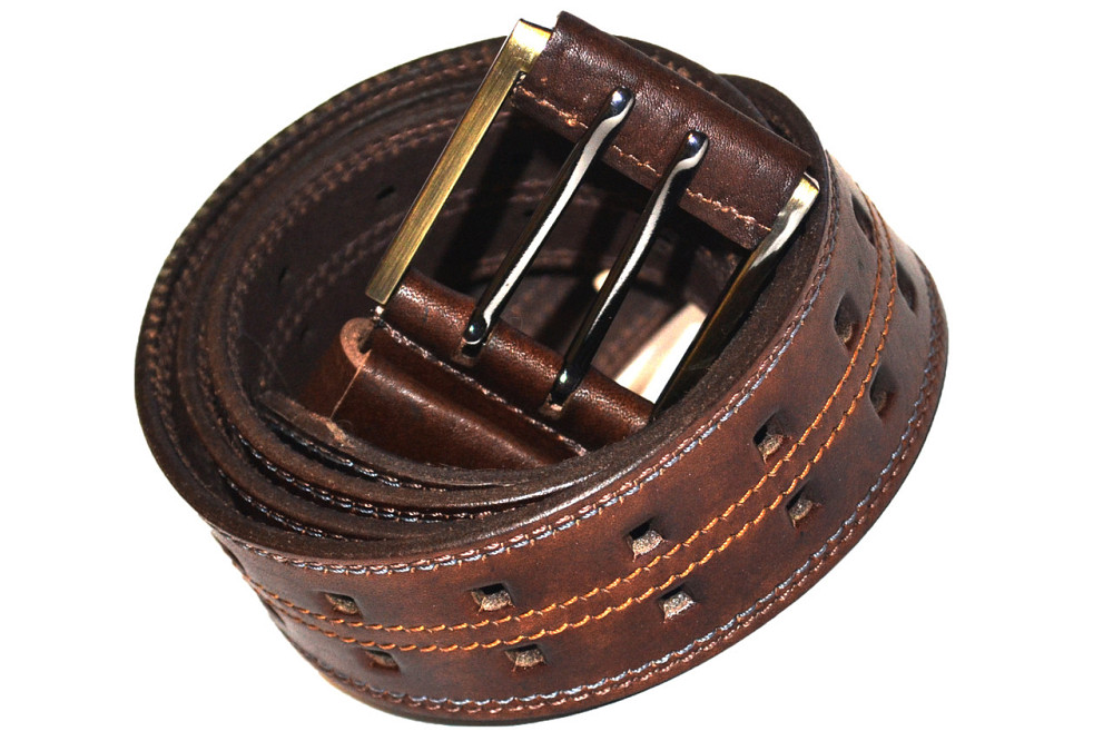 Кожаный ремень портупея 1200х45 мм коричневый Одесса - изображение 8