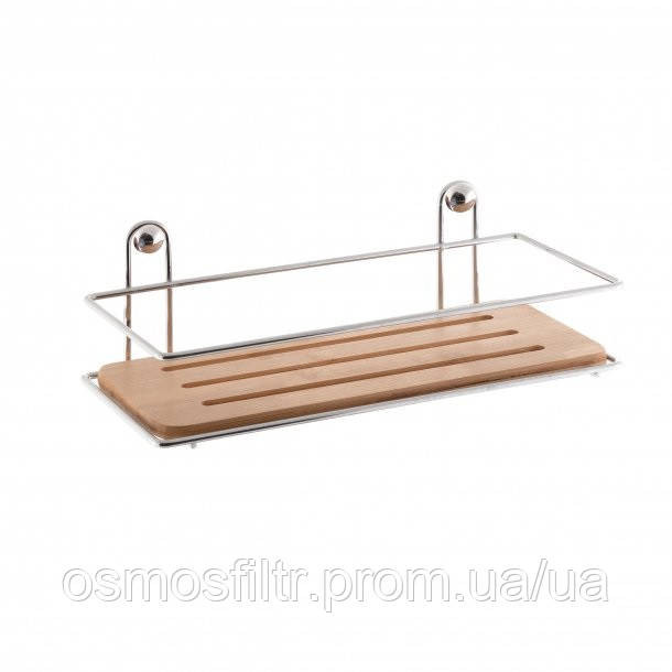 Полка Axentia Боня одноярусная хром сталь бамбук 26.5х8.5х12 см (282090) Киев - изображение 2
