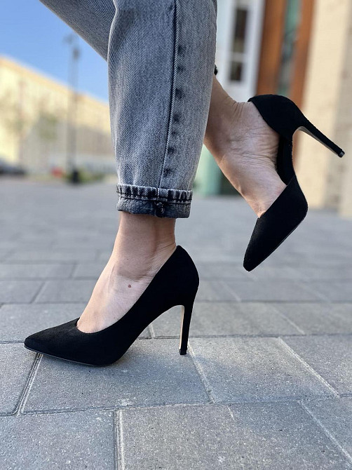 Meideli Туфлі жіночі MEIDELI чорні еко-замша каблук 10см 36р.-23.5см 40р.-26см (L311-1 4970) Коломия - фото 4