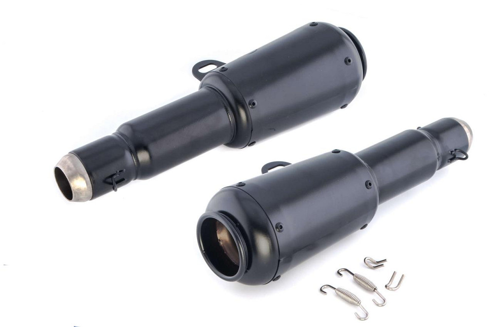 Глушник (тюнінг) 370*10 см (нержавіюча сталь, овал, чорний, прямоток) 118 Мукачево - фото 1