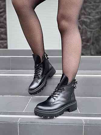 Женские ботинки GREMMY черные натуральная кожа весна-осень высота 13 см (4954) 38р.39р.40р. Коломыя