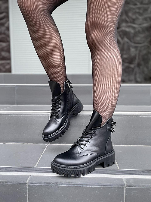 Женские ботинки GREMMY черные натуральная кожа весна-осень высота 13 см (4954) 38р.39р.40р. Коломыя - изображение 4