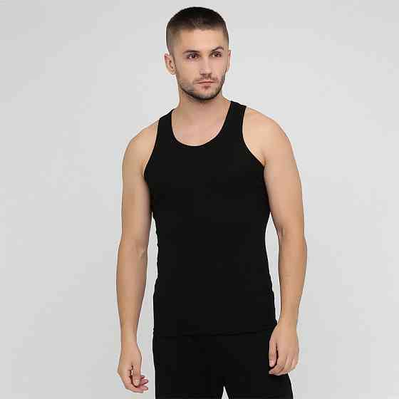 Майка мужская черная из хлопка Lans 11/002 XL Киев