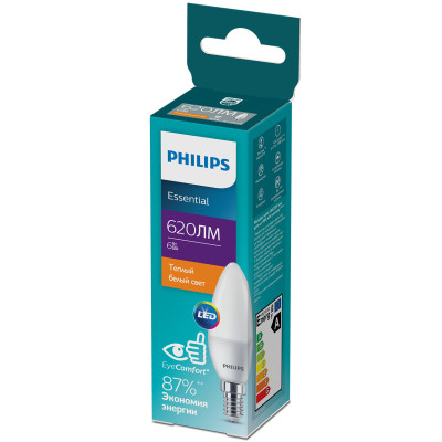 Лампочка Philips ESSLEDCandle 6W 620lm E14 827 B35NDFRRCA (929002970807) Винница - изображение 2