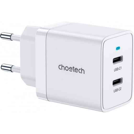Зарядний пристрій 2хUSB-C 40W PD QC3.0 Q5006 білий Choetech (Q5006-EU-WH) Киев