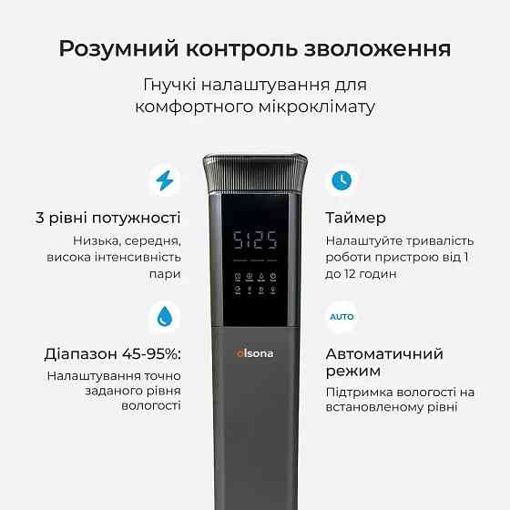 Потужний зволожувач повітря Ameliq для великих приміщень. Ультразвуковий зволожувач повітря з теплою та холодною парою Дніпро