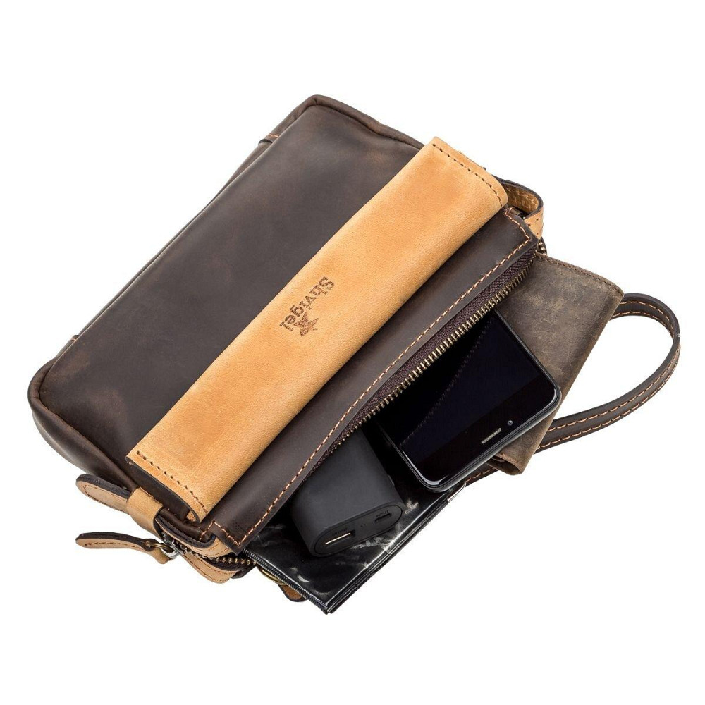 Чоловік клатч SHVIGEL 11086 шкіряний Коричневий Київ - фото 5