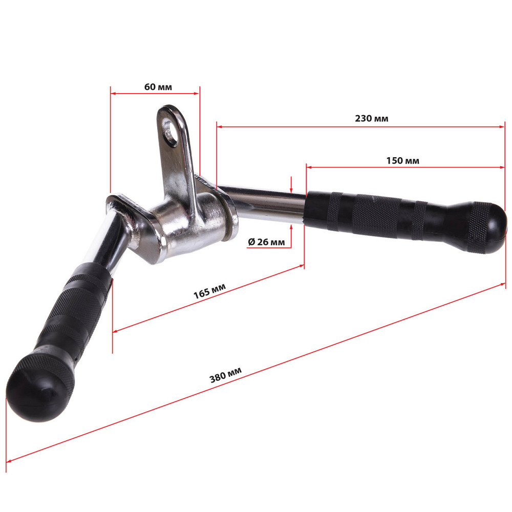 Рукоятка для тяги на трицепс W-образная обрезиненная Zelart 2736 Киев - изображение 8