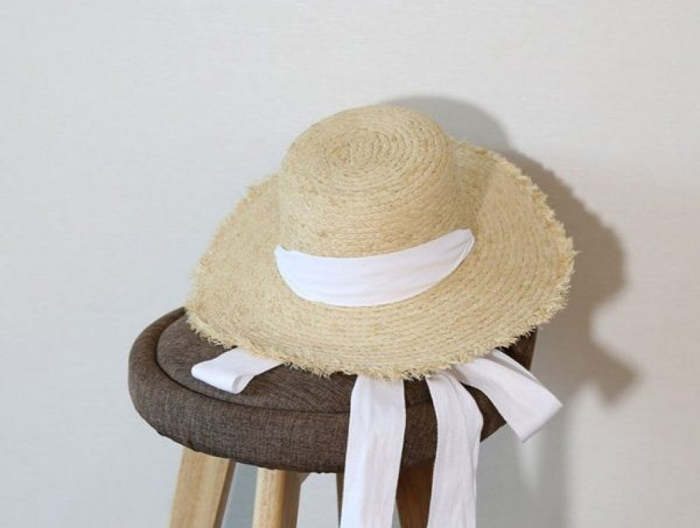 Соломенная шляпа канотье с завязками (Белый) Винница - изображение 1