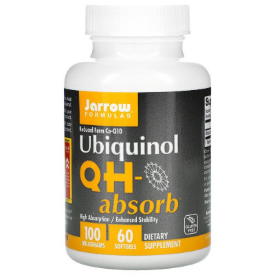 Антиоксидант Jarrow Formulas Убіхінол QH-Absorb, 100 мг, Ubiquinol, QH-Absorb, 60 гелевих (JRW-06019) Вінниця - фото 1