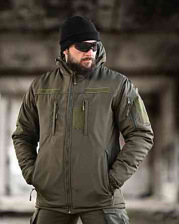 Зимний тактический мужской костюм хаки куртка штаны на синтепоне с подтяжками теплый закрывает поясницу 54 Одесса