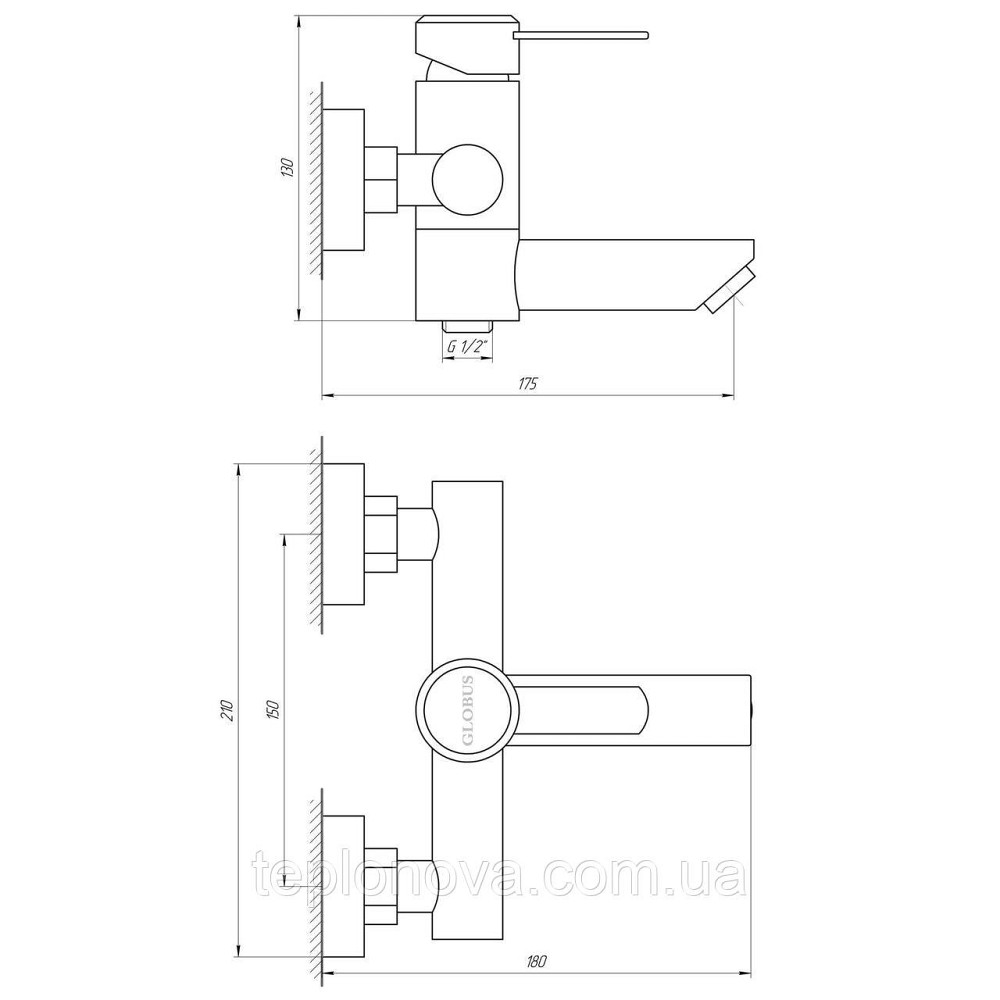 Смеситель для ванны Globus Lux WIEN SBT2-102N Черновцы - изображение 3
