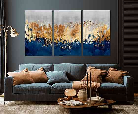 Модульная картина в гостиную / спальню  Абстракція     ART-182_3A 70х130 см Киев